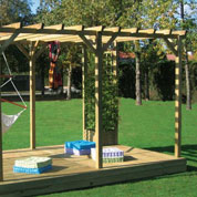 pergola bois simple 3-5 x 3-5 m